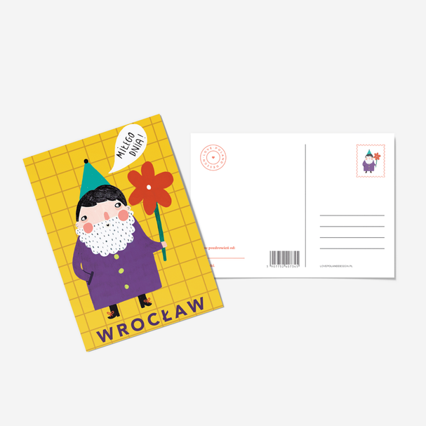 Pocztówka Wrocław Krasnal Życzliwek