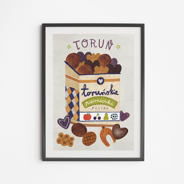 Plakat Toruń Pierniki Pudełko 21x30