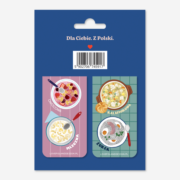 Magnetic Polish Soups Cauliflower + Fruit Bookmarks
