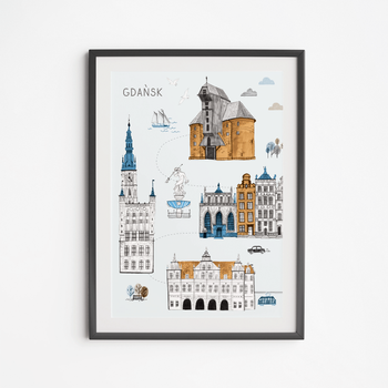 Plakat Gdańsk Trasa Spacerowa 30x40