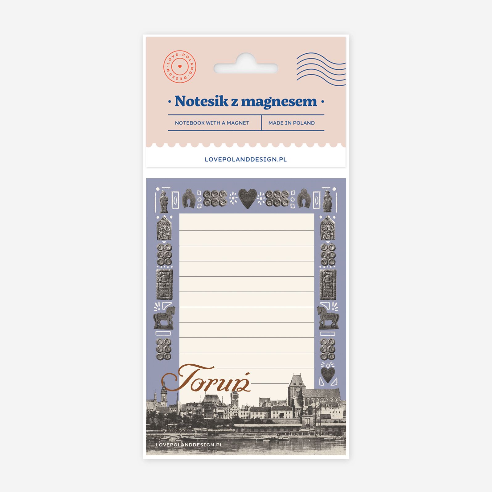 Notesik z magnesem Toruń Panorama Kolaż