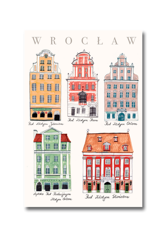 Postcard Wroclaw Golden Houses