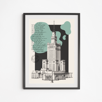 PLAKAT KOLAŻ PAŁAC KULTURY I NAUKI 40X50