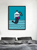 Mermaid Poster Turquoise 40x50
