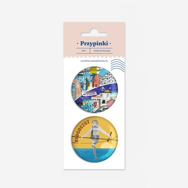 Zestaw Przypinek Bydgoszcz Przechodzący + Panorama