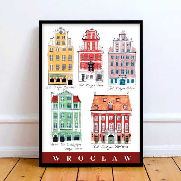 Poster Wroclaw Golden Townhouses 30x40