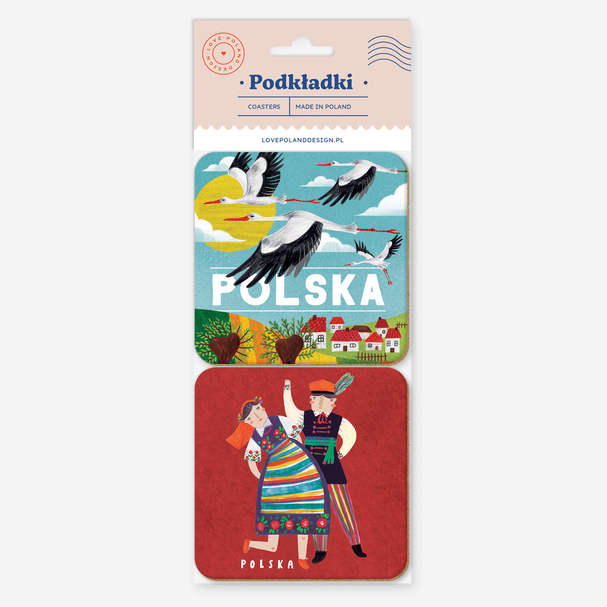PODKŁADKA 9.5x9.5cm ZAWIESZKA - POLSKA - BOCIANY