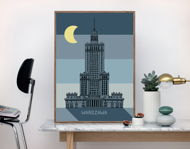 Plakat Pałac Kultury Retro Noc 30x40